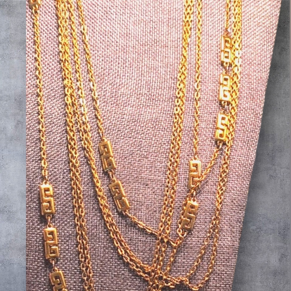 Trifari Gold Chain Necklace 54 Super Long Beautiful Wrap Greek Key 2108 65$